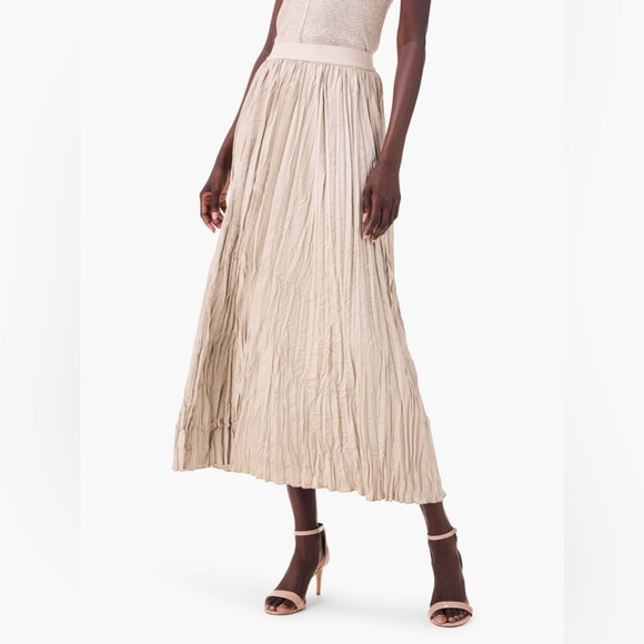 NWT NIC+ZOE Cream Crinkle Maxi Skirt - Picture 1 of 11